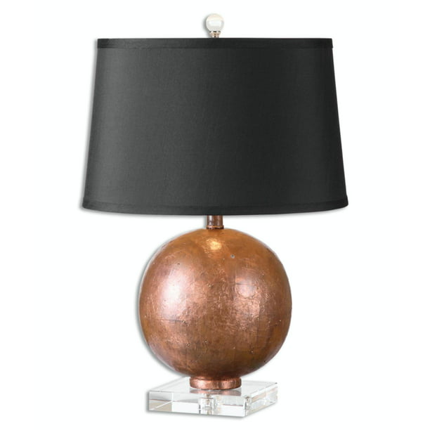 Palmer Oxidized Copper Ball Table Lamp, Round Copper Table Lamp