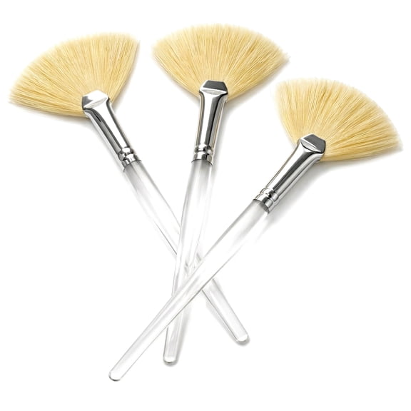 APPEARUS Firm Boar Bristle Facial Fan Brush 3-Pack, Professional Face Mask & Skincare Treatment Applicator for Estheticians (SB4011x3), Spas, and Salons