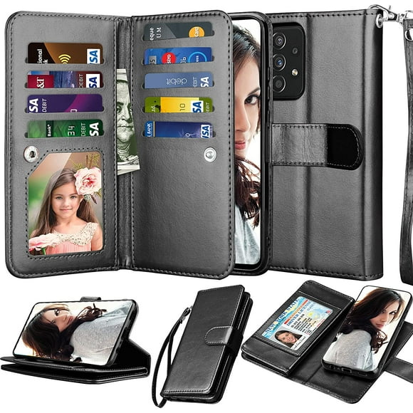 Njjex Étui Portefeuille pour Samsung Galaxy A52 5G/4G, pour Galaxy A52 5G 4G, [9 Emplacements pour Cartes]