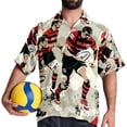 thumbnail image 4 of Football Men's Short Sleeve Printed Button Down Hawaiian Beach Shirts, 4 of 6