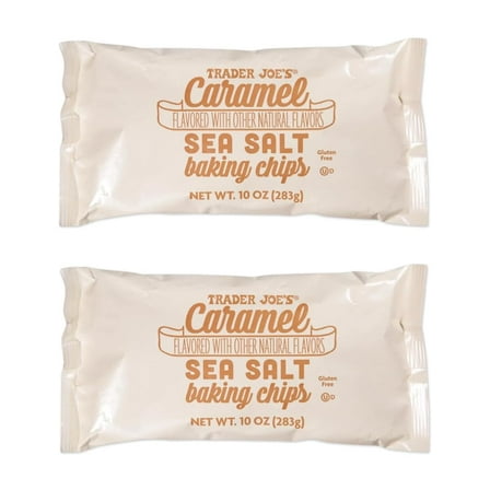 Trader Joe's Caramel Sea Salt Baking Chips 10 Oz, Pack of 2