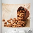 thumbnail image 1 of Almond Tapestry, Pouring Nuts Food Art Photo on Pale Peach Blurry Wooden Backdrop, Fabric Wall Hanging Decor for Bedroom Living Room Dorm, 5 Sizes, Pale Cinnamon and Redwood, by Ambesonne, 1 of 1