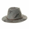 thumbnail image 3 of WITHMOONS Wool Felt Fedora Panama Hat Camouflage Pattern Wide Brim SL6529 (Green), 3 of 4