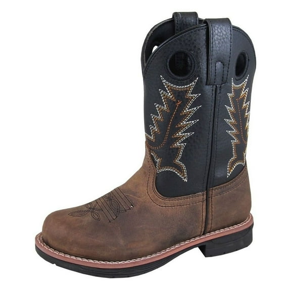 Smoky Mountain Work Boots Boys Buffalo Leather Brown Black 3892C