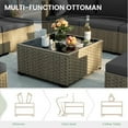 thumbnail image 2 of POTEBAN Patio Furniture Set, 7-Piece Outdoor Sectional All-Weather Wicker Patio Conversation Set for Backyard (Gray Cushions with Gray Rattan), 2 of 7