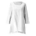 thumbnail image 4 of SHITINN Womens Tops Trendy Women Plus Size Long Sleeve Irregular Hem Baggy Blouse Shirt Ladies Summer Tunic Tops Womens Short Sleeve Blouses Summer Tops for Women, 4 of 5