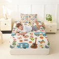 thumbnail image 4 of Erosebridal Teens Cartoon Floral RV Car Twin Sheet Sets 3pcs,Girls Boys Happy Camping Butterflies Guitar Bedding,Breathable Home Decor, 4 of 5