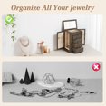 thumbnail image 3 of Jewelry Box for Women, 5 Layer Large Wood Boxes & Organizers for Necklaces Earrings Rings Bracelets, Rustic Organizer with Drawers and Mirror, 3 of 9