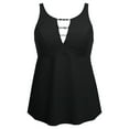 thumbnail image 2 of Amoressa by Miraclesuit Women's North Light Nova Swim Tankini Top-Black / 6, 2 of 4