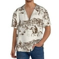 thumbnail image 3 of Fotbe Western Desert Cowboys3 print Short Sleeve Button Down Shirts for Men Casual Summer Beach Wrinkle Free Shirt-, 3 of 7