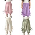 thumbnail image 2 of Liyamei Girls Soft Breathable Leggings with Loose Fit and Knot for Summer Casual Size 3-9 Years, 2 of 5