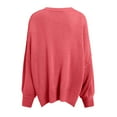 thumbnail image 5 of UAYOTSE Sweaters for Women Oversized Crewneck Long Sleeve Chunky Knit Pullover Sweaters Tops Trendy Fall Outfits(A191-Watermelon Red,L), 5 of 5