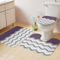 thumbnail image 4 of Grey Ripple Bathroom Rugs Set Grey Striped Simple Non Slip Absorbent Soft Bath Mats 3 Piece Set with Bathroom Rug, U-Shaped Floor Mat, Toilet Seat Cover Small Size, 4 of 9