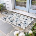 thumbnail image 2 of Blue Grey Spring Floral Doormat Outdoor Entrance 16"x24", Summer Flowers Botanical Absorb Moisture Dirt Door Mats, Non-Slip Rubber Backing Floor Mats Indoor, Low-Profile Front Door Rugs, 2 of 9