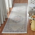 thumbnail image 2 of SAFAVIEH Kenitra Flowers Oriental Polyester Runner Rug, Grey/Blue, 2'2" x 8', 2 of 7