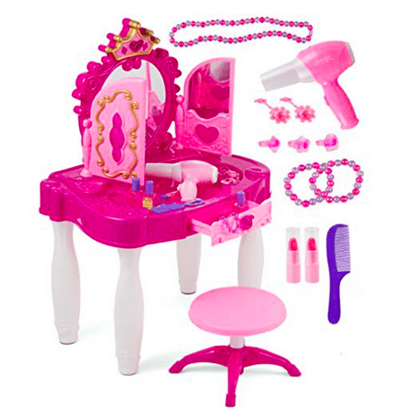 Pretend Play Kids Vanity Table And, Vanity Table Accessories For Little Girl