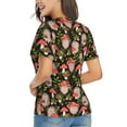 thumbnail image 3 of Xecao Edgehog and Mushrooms for Women's V-Neck T-Shirts-Elegant Half-Sleeve Tops Perfect for Summer-Large, 3 of 5