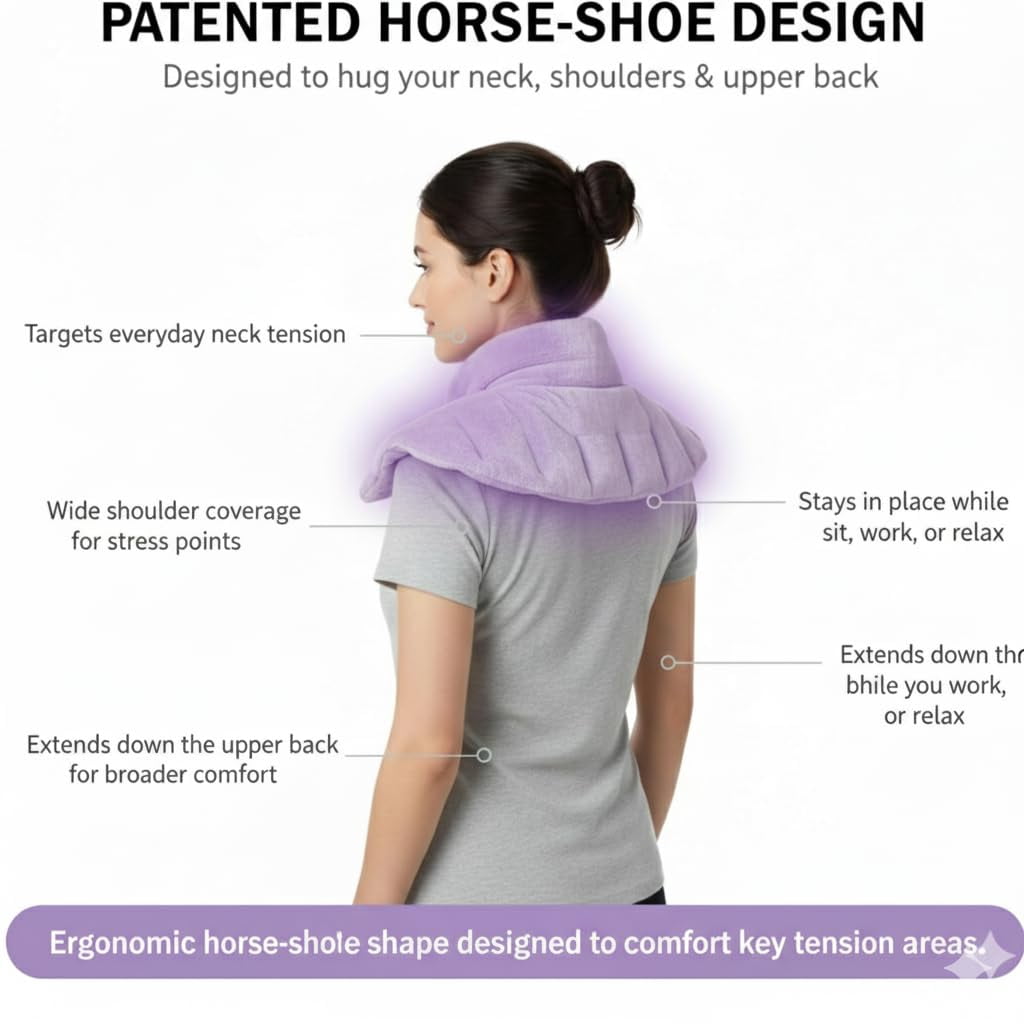 Herbal Concepts Microwavable Neck and Shoulder Wrap, Hot and Cold Therapy, Charcoal