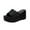 Black, variant on Anuirheih Slip on Sandals Women,Women's Sequin High Heels One Line Thick Sole Slippers Sponge Bottom Beach Sandals(Black)
