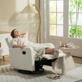 thumbnail image 5 of HSUNNS 360° Swivel Rocker Recliner for Adults, Small Rocking Recliner for Small Spaces, Nursery Glider Recliner, Rocking Chair , Manual Recliner Chair for Living Room, Bedroom, White, 5 of 13