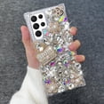 thumbnail image 6 of Compatible with Galaxy S24 Case Cute Bling Glitter 3D Rhinestone Dimaond for Women Girls Crystal Girly Handmade Flower Gem Fashion Luxury Shiny Sparkle Perfume Bottle Phone Case, 6 of 10