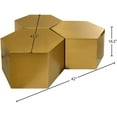 thumbnail image 3 of Meridian Furniture Table Basse Modulaire Hexagonale Brossée Or 3 Pcs, 3 of 3
