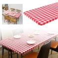 thumbnail image 2 of Outdoor Table Cloth Elastic Band Rubber Cover Plaid Design Stretchable for Camping Banquets and Parties, 2 of 7