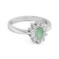 thumbnail image 2 of Solitaire 1.50 Cts Emerald 925 Sterling Silver Halo Accent Women Valentines Day Gifts Ring, 2 of 3