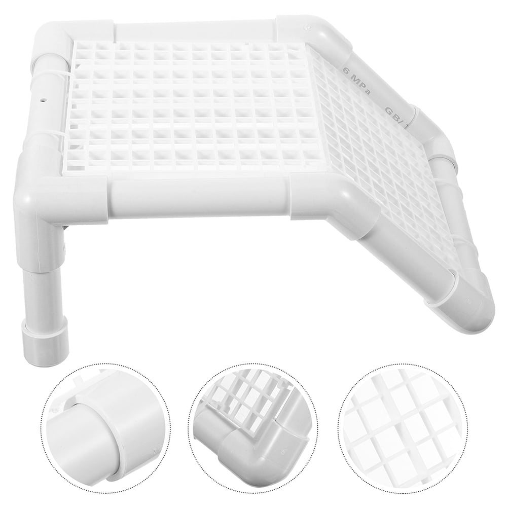 BESTYASH White ABS Turtle Basking Platform for Pets, Sunbathing Dock Providing Ideal Reptile Habitat