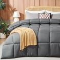 thumbnail image 6 of Aquzin Comforter Queen Size, All Season Quilted Down Alternative Duvet Insert with Corner Tabs, Machine Washable Microfiber Bedding, Gray, 6 of 8