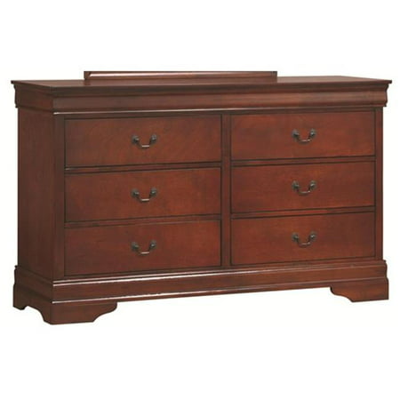 Coaster Company 200433R Louis Philippe 6 Drawer Dresser - Red & Brown - 0