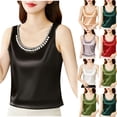 thumbnail image 1 of HVOBTTY Débardeur d'Été Confortable pour Femmes, Grande Taille, Décontracté, Couleur Unie, Sans Manches, Col Rond, Ample, Doux, Respirant, Polyvalent, Quotidien, Rouge, TTTG, 1 of 4