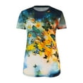 thumbnail image 4 of CNKOO Blouse Décontractée d'Été à Manches Courtes Col Rond Vintage Texture Imprimée pour Femmes, 4 of 5