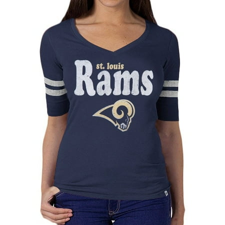 Classic St. Louis Rams '47 Brand Women's Pro Flanker Stripe T-Shirt - Navy Blue