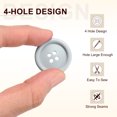 thumbnail image 4 of Uxcell 10pcs Sewing Button 25m 4 Holes Resin Round Craft Buttons, Dark Grey, 4 of 6