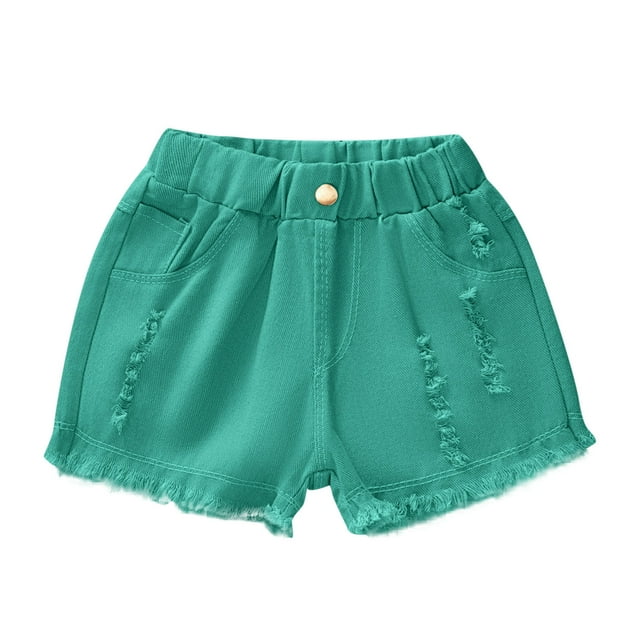 Odeerbi 3-12 Años Niños Niñas Verano Ripped Pantalones Cortos de Mezclilla Dobladillo Crudo Pantalones Cortos de Mezclilla Ocio Pantalones Cortos Deportivos