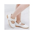 thumbnail image 6 of UKAP Toddler Girls Princess Shoes Wedding Shoes Leather Dress Shoes Mary Jane Shoes Lightweight Low Heels Nonslip Breathable Flower Decor Flats for Girls White 4.5c, 6 of 9