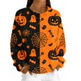 thumbnail image 5 of Halloween Fuzzy Tops for Women Printed Crew Neck Long Sleeve Trendy Spooky Festival Party Pullover Top Multicolor 10 L, 5 of 6