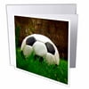 3dRose Black Soccer Ball, Greeting Cards, 6 x 6 inches, set of 6