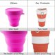 thumbnail image 3 of utensilios para beber Silicone Collapsible Cup 19oz, Floding Travel Cup/Mug with Lid Lightweight Water/Coffee Drinking Bottle for Outdoor Camping Hiking BPA Free [1Piece, Orange] Zhivalor ZFFLD524, 3 of 3