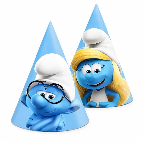 Procos Smurfs Paper Party Hats Kids Birthday Supplies 6 Count