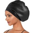 thumbnail image 3 of Extra Large Silicon Swimming Cap for&nbsp;Long Hair, Thick Curly Hair & Dreadlocks Braids Weaves Afro Hair, White, 1pc, 3 of 5