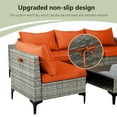 thumbnail image 6 of Magic Union 6 Pieces Patio Furniture Sets Outdoor Sectional Patio Sofa All Weather Manual Weaving Wicker Patio Seating Sofas with Cushion Glass Table for Backyard Poolside,Orange, 6 of 7
