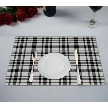 

ABPHQTO Plaid Lumberjack And Buffalo Check Pattern Placemat 12x18 Inch Set of 2 Table Placemats