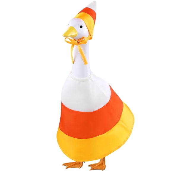 Halloween Candy Corn Goose Outfit for 23" Porch Goose Cloths Costume Fall Autumn Halloween Outdoor Patio Yard Lawn Art Decoration