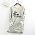 thumbnail image 2 of Jinhomg Womens Loose Sherpa Sweatshirts Casual Letter Print Crewneck Pullover Tops Fall Winter Plus Size Warm Comfy Fleece Lined Pullovers Daily Wear Gray XL, 2 of 4