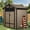 Brown, variant on ModFusion 81 x 48.6 x 67 inches Plastic Storage Shed with Window, Resin Floor, Gable Roof, Tall Organizer for Winter Sports Gear, Bike Tent, Dark Gray and Black