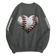 thumbnail image 6 of felwors Baseball Sweatshirt for Womens 2025 Long Sleeve Comfy Baseball Shirts Softball Crewneck Graphic Pullover Top Dark Gray, M, 6 of 7