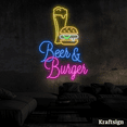 thumbnail image 3 of Craftnamesign Beer Burger Neon Sign, Burger Shop LED Sign, Beer Club Decor, 3 of 4