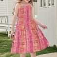 thumbnail image 7 of Nmnitkp Girl Dresses Cute Summer Sundress Boho Strap Casual Sleeveless Tiered Cami Dresses Pink,7 Years, 7 of 7